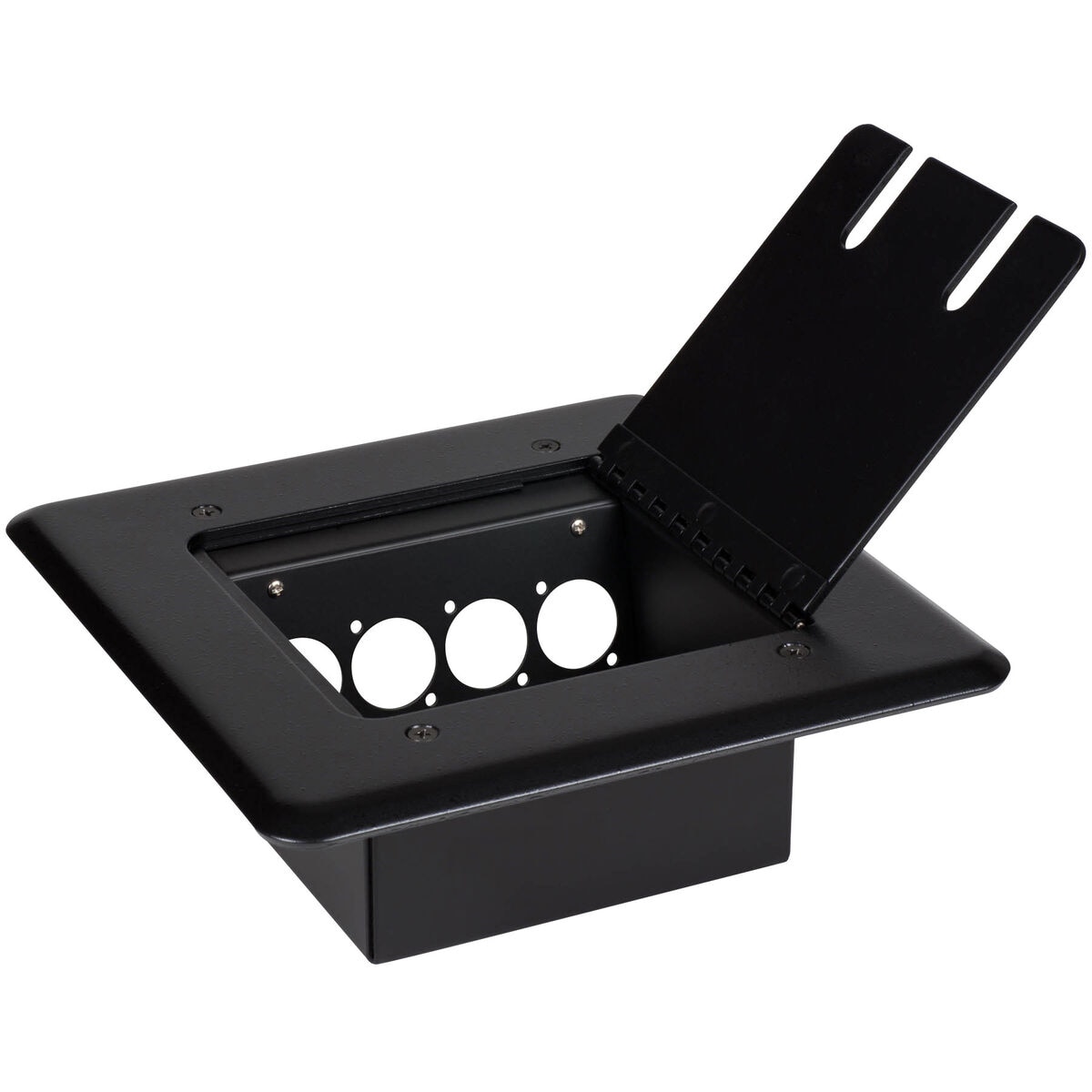 Flip Up Stage Box with Pre-Punched Panel for Four D-Style Connectors